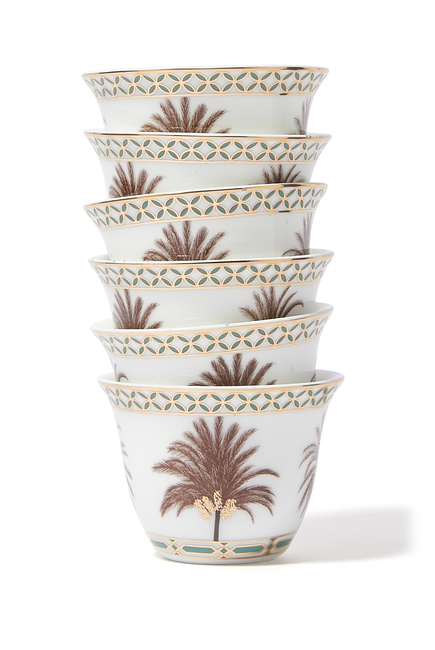 Date Tree Arabic Coffee Cups, Set of 6